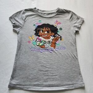 Disney Girls Encanto Mirabel Uniquely Me Graphic Tee Heather Gray Size 7/8